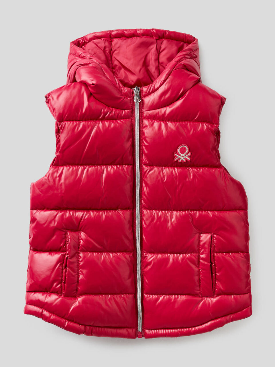 Sleeveless jacket with zip and hood image number 1