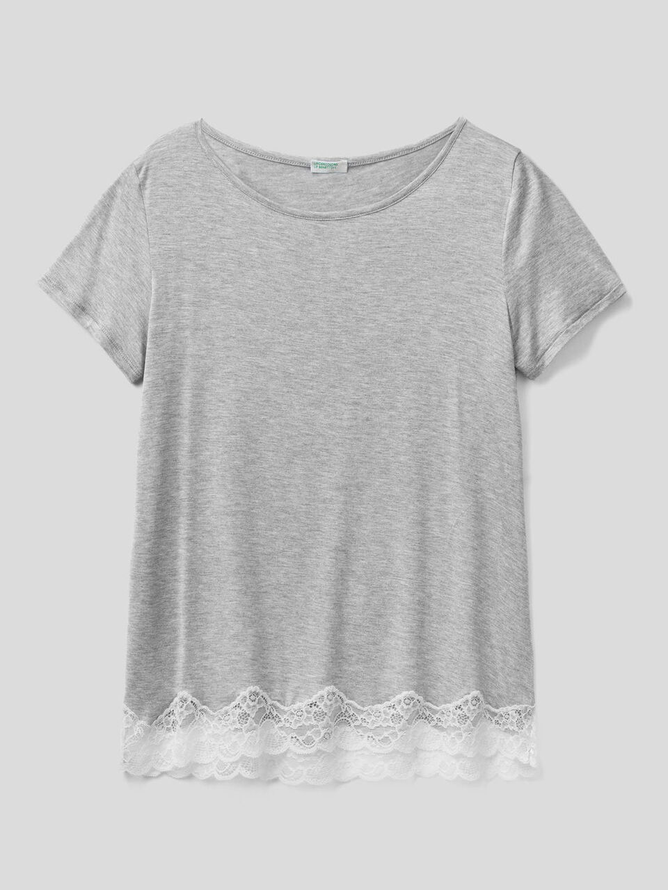 Short sleeve t-shirt with lace image number 1