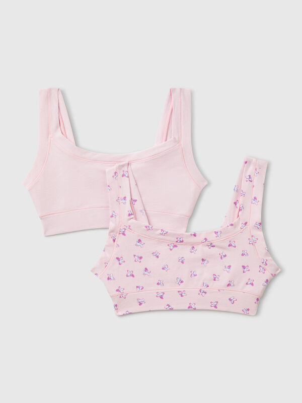 Two bras in super stretch cotton Junior Girl