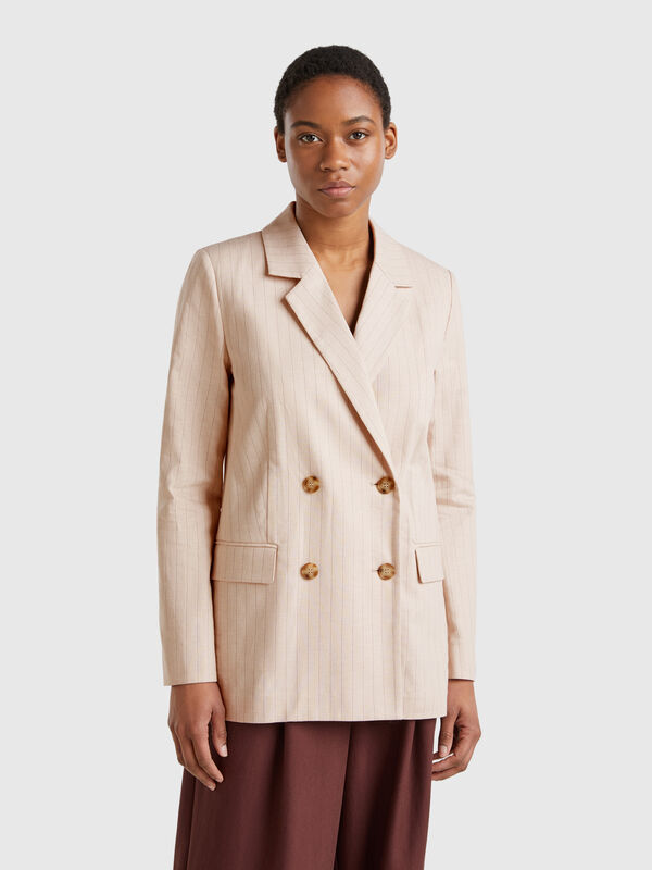 Double-breasted pinstripe blazer Women