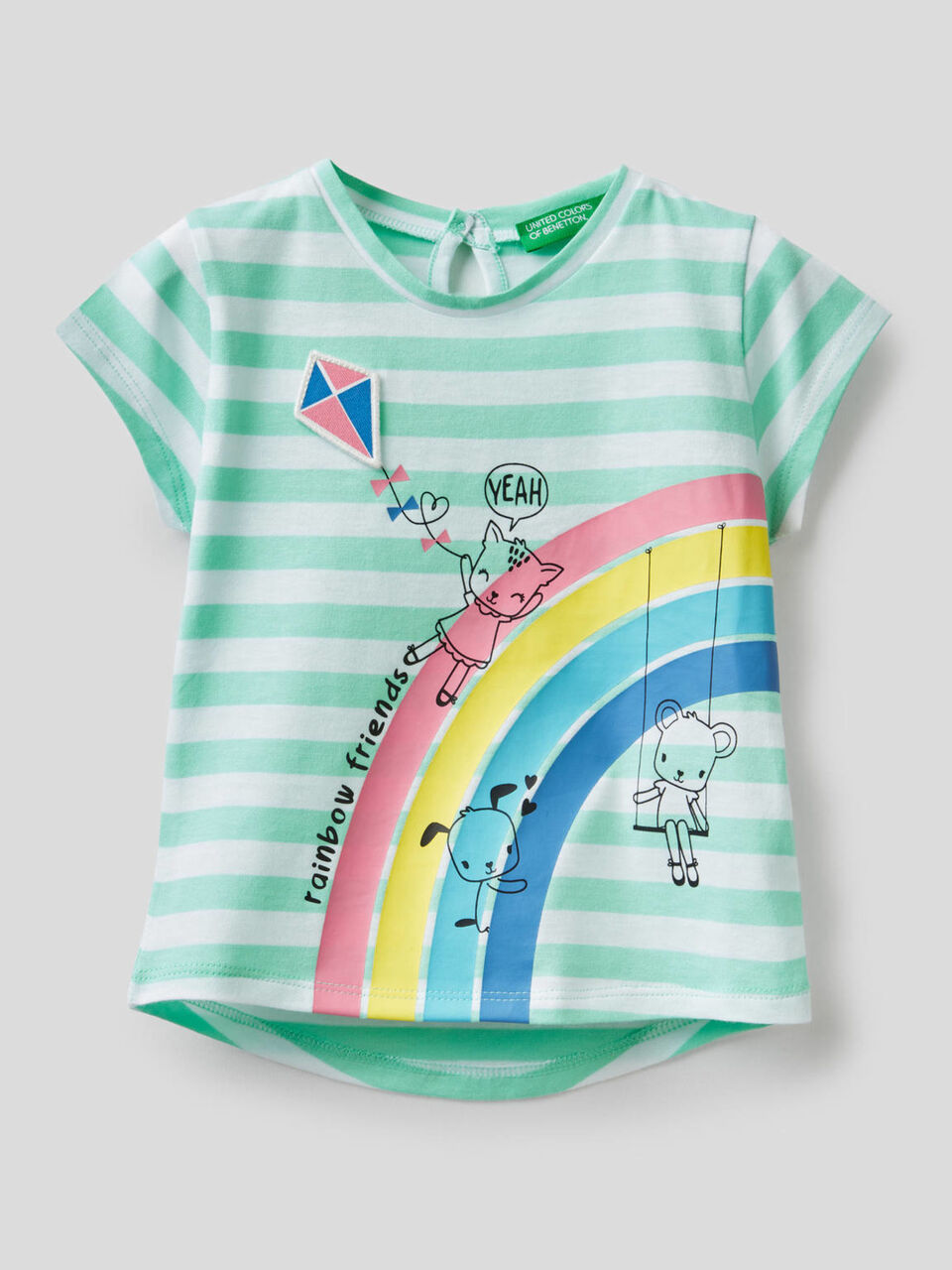 Striped t-shirt in 100% cotton image number 1
