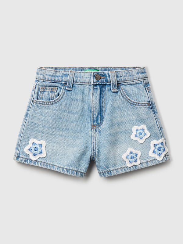Shorts with macramé flowers Junior Girl