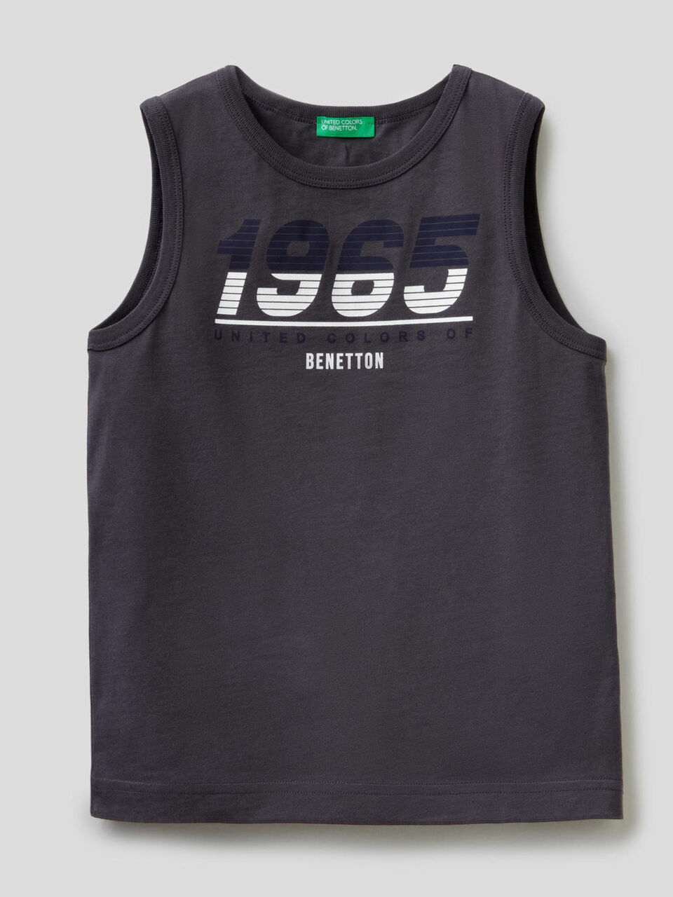 Sleeveless t-shirt with logo print image number 1