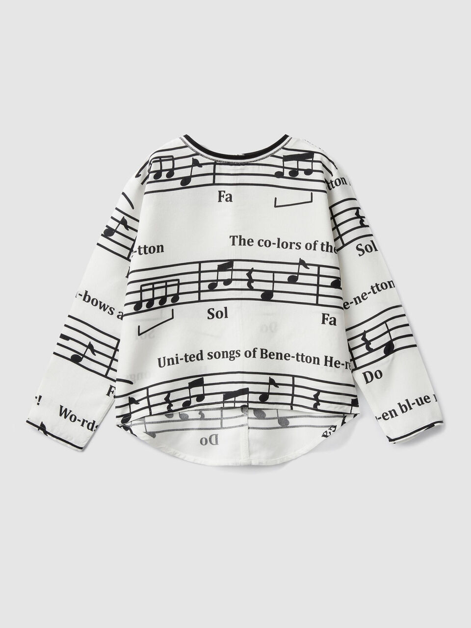 Blouse with musical note print image number 1