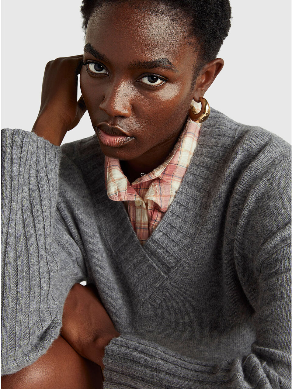 V NECK SWEATER L/S Women image number null