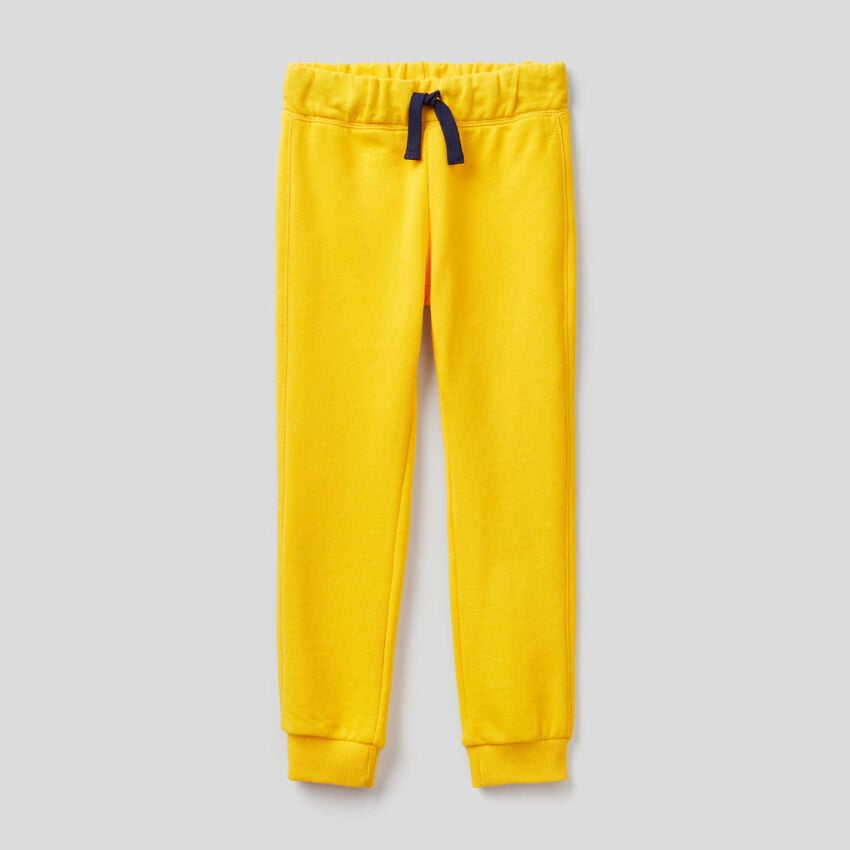 Yellow 100% cotton sweatpants