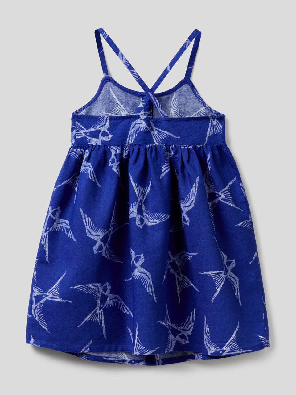 Printed dress in cotton linen blend image number 2