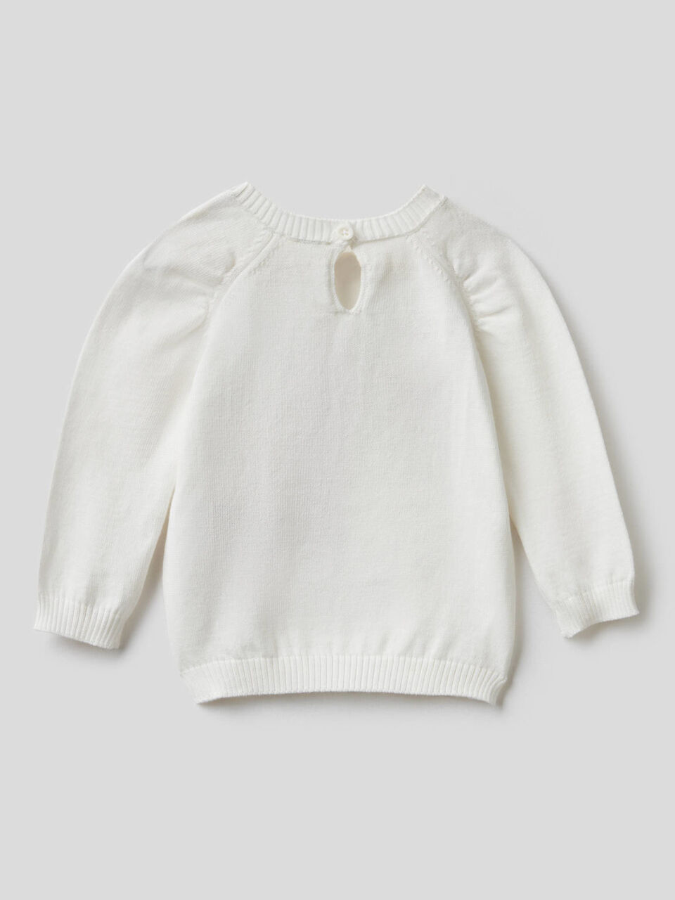 Sweater in pure cotton with embroidery image number 2