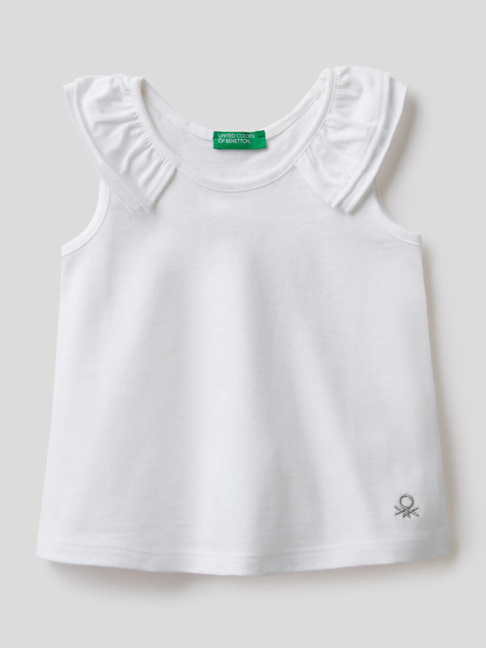 Top in organic cotton with rouches image number 1