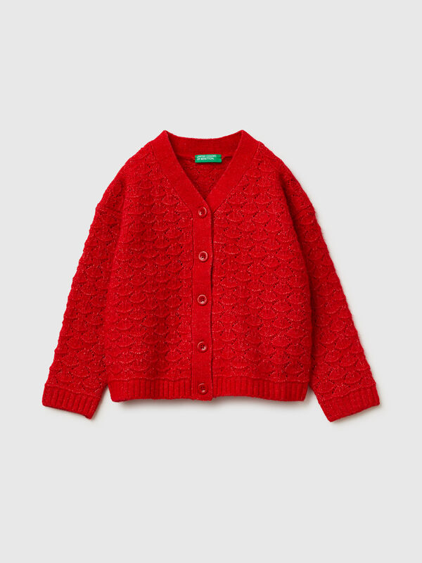 Cardigan in stretch wool blend Junior Girl