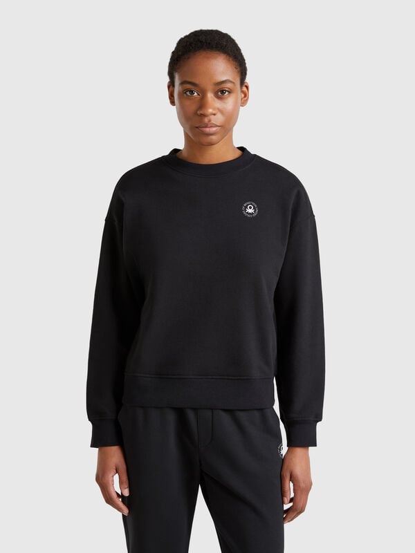 Crew neck sweatshirt in cotton blend Women