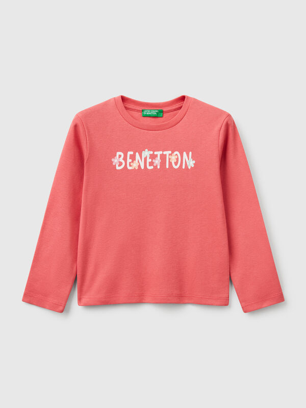 Slim fit t-shirt with glittery print Junior Girl
