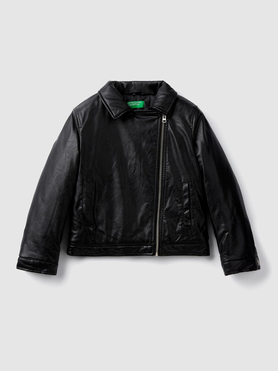 Leather look biker jacket image number 1