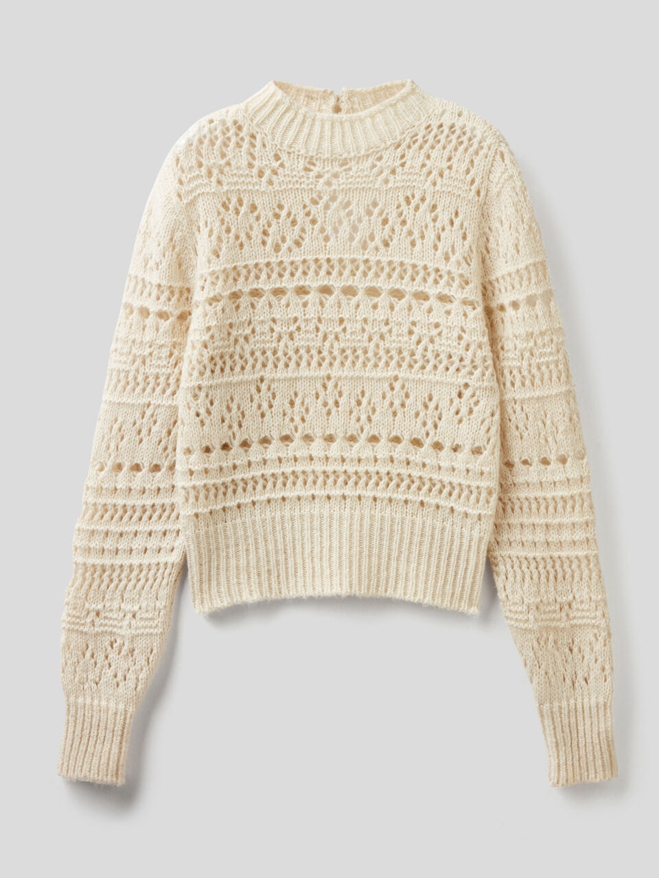Sweater with perforated knit image number 1