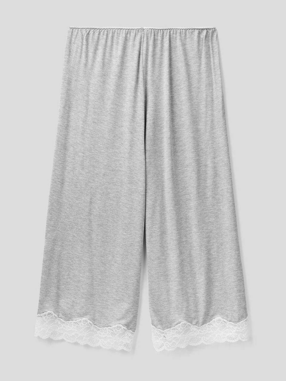 Cropped trousers with lace details image number 2