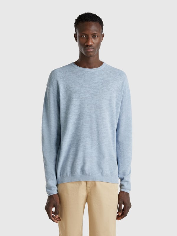 Sweater in linen and cotton blend Men
