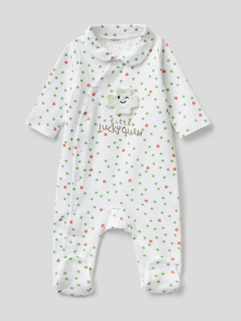 Printed onesie in 100% organic cotton image number 1
