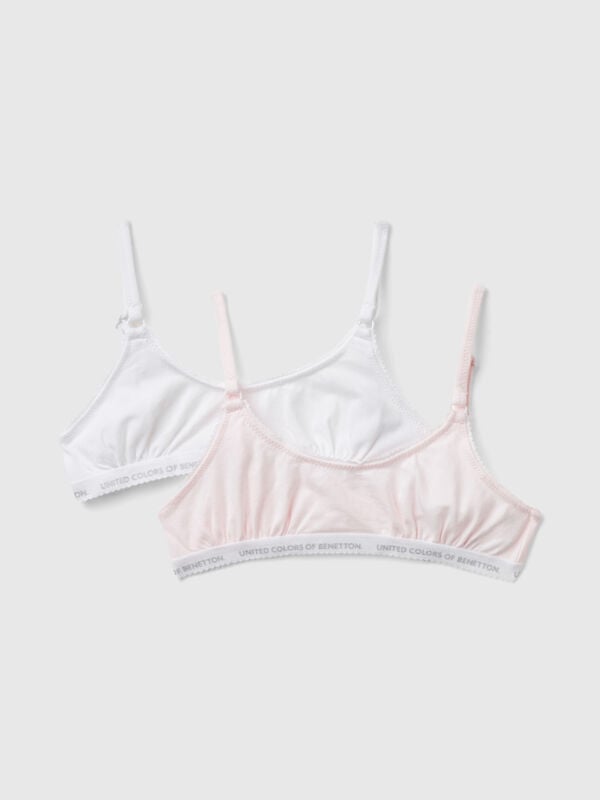 Two bras in stretch cotton Junior Girl