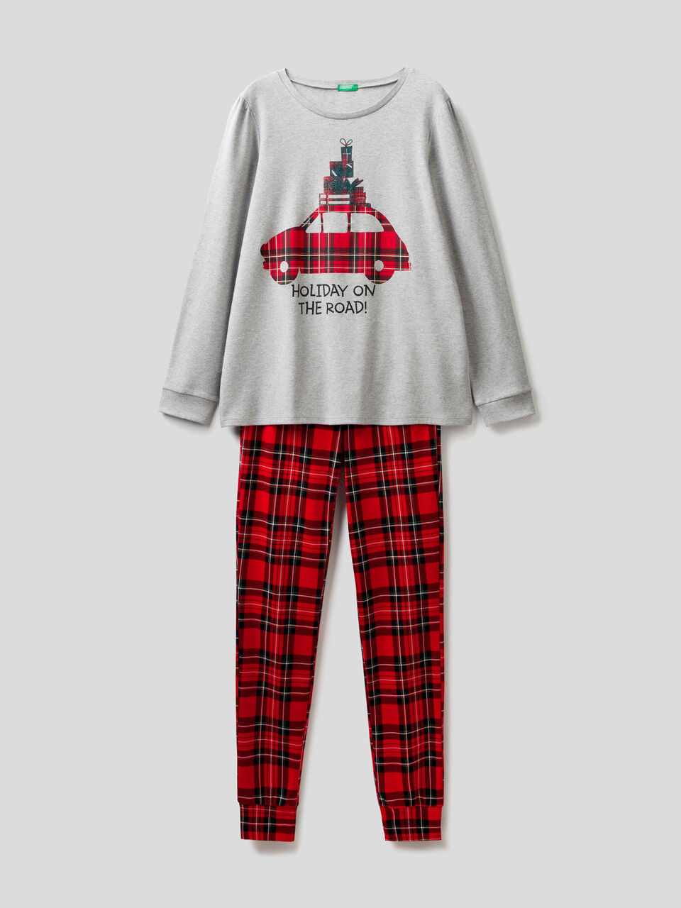 Christmas pyjamas with check trousers image number 1
