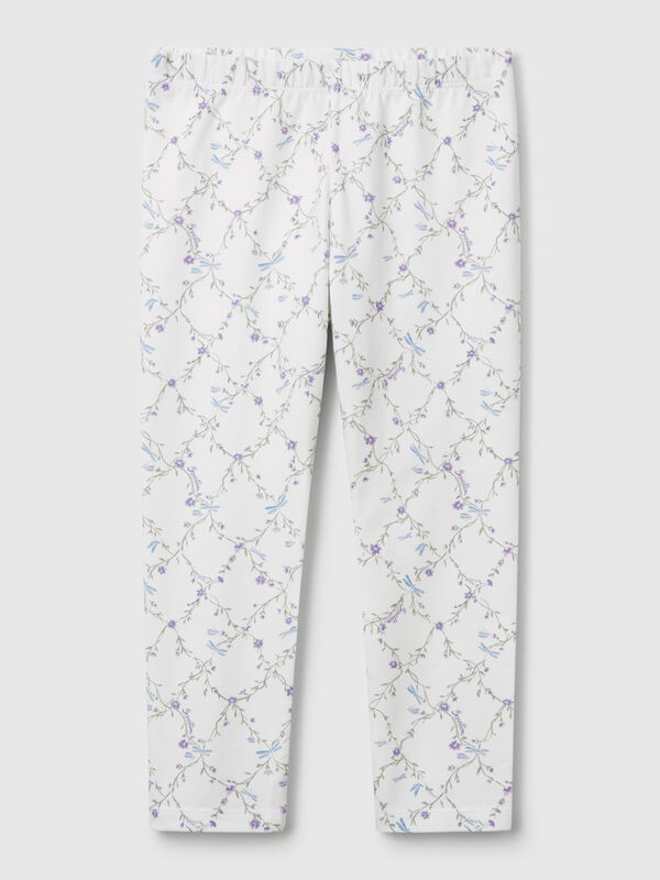 Cream leggings with print Junior Girl
