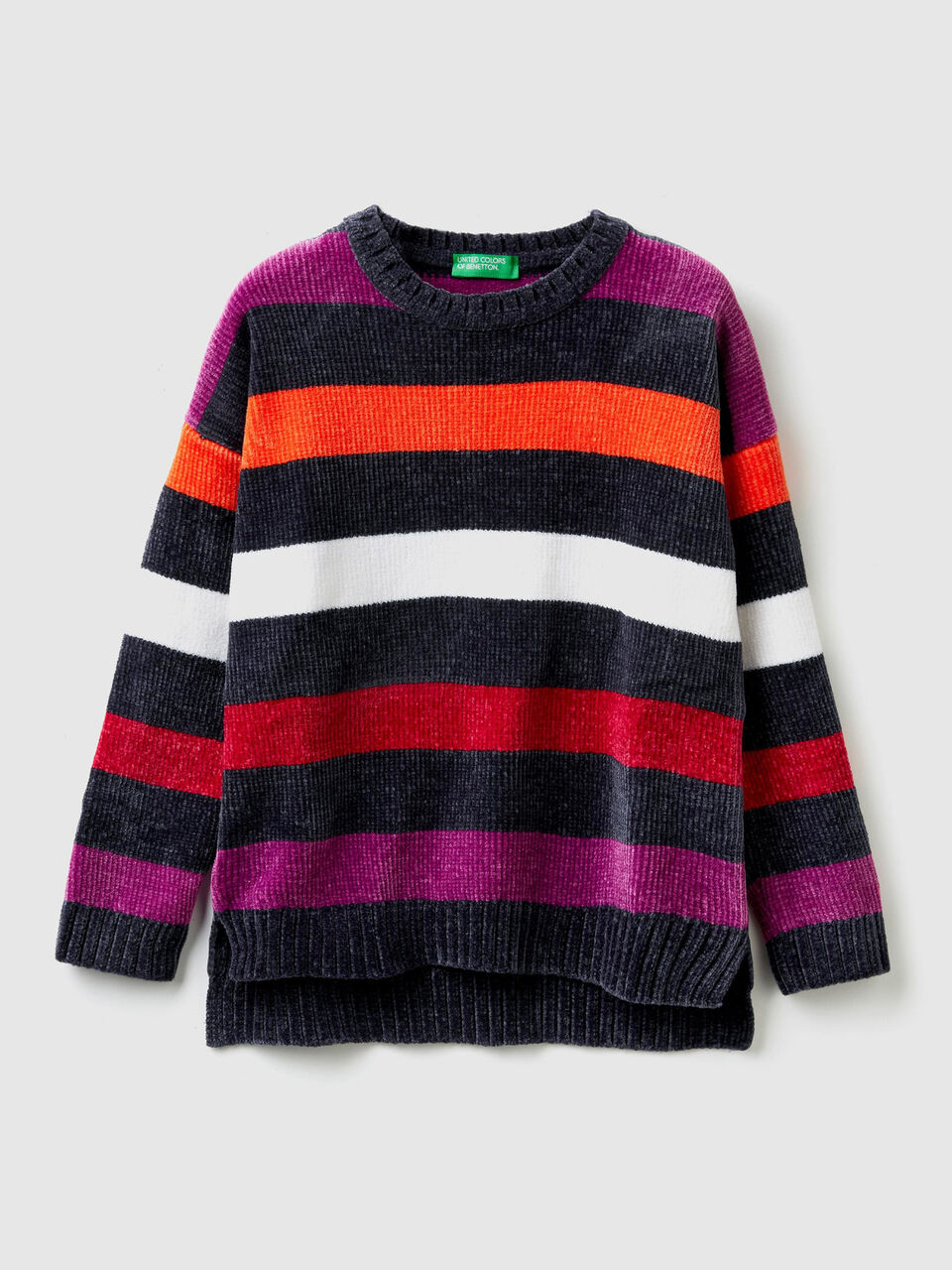Striped chenille sweater image number 1