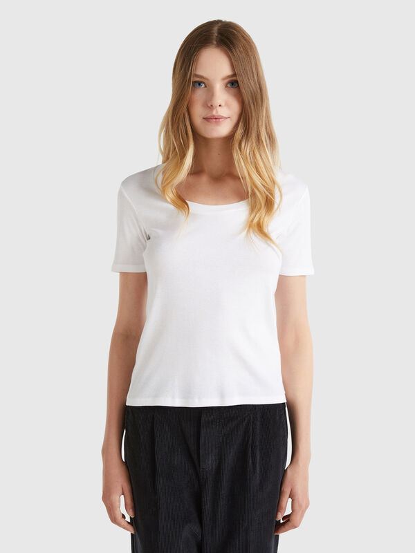 Short sleeve t-shirt in long fiber cotton Women