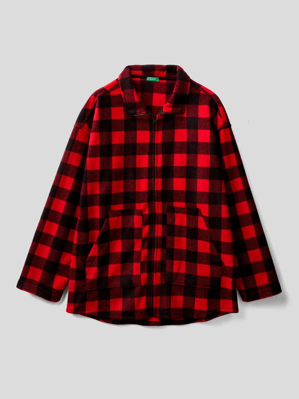 Nightgown in fleece with check pattern image number 1