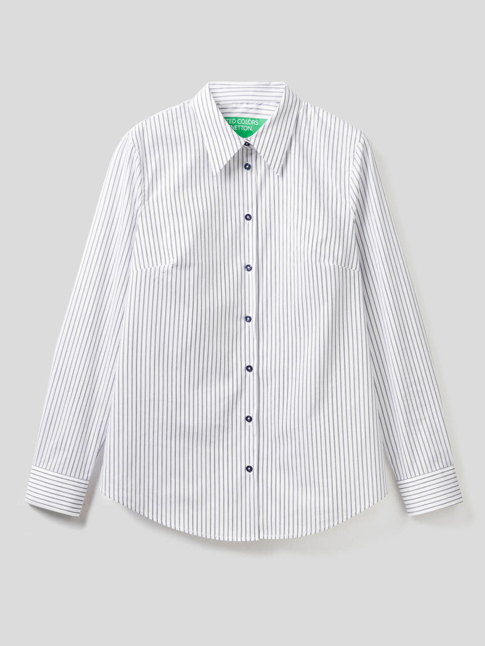 Striped shirt in stretch cotton blend image number 1