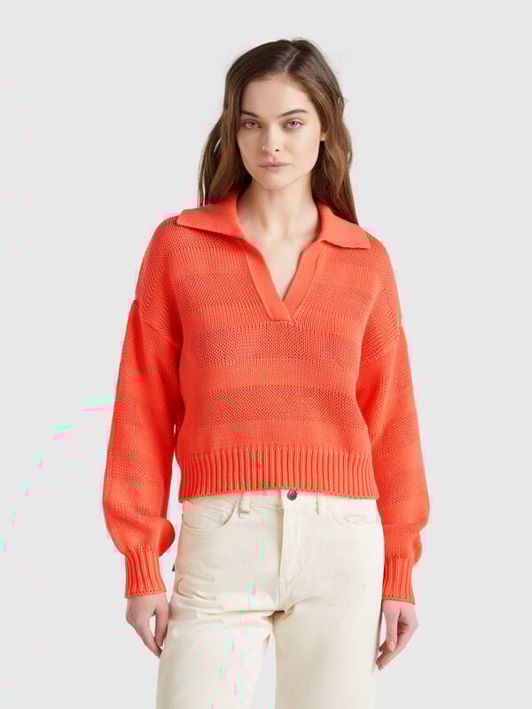 100% cotton polo sweater Women
