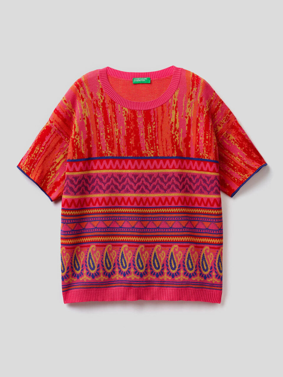 Sweater with multicolor design image number 1