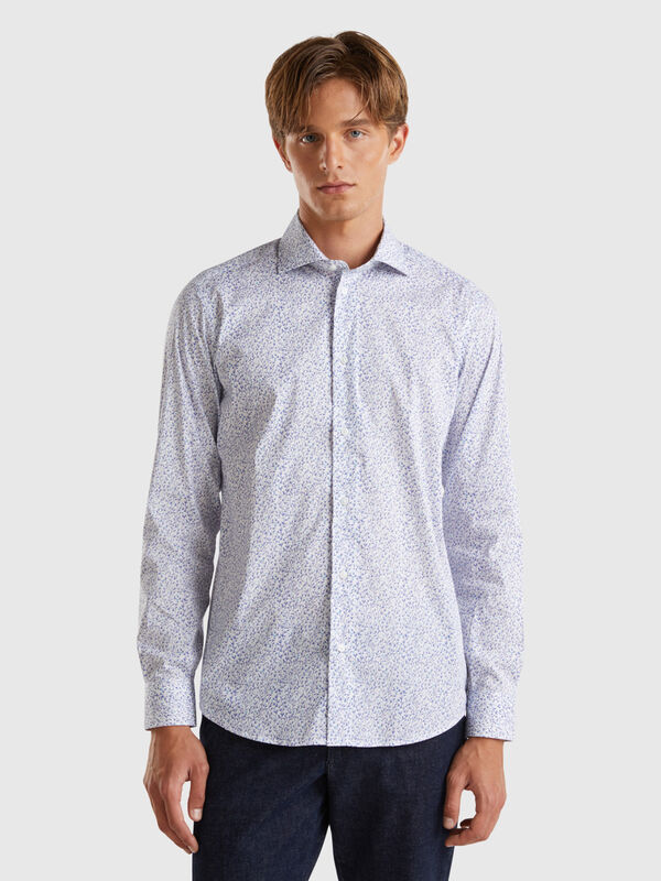 Patterned slim fit shirt Men