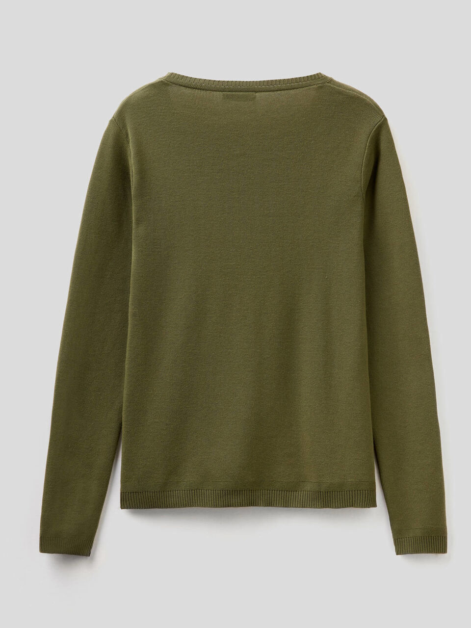 Crew neck sweater in pure cotton image number 2