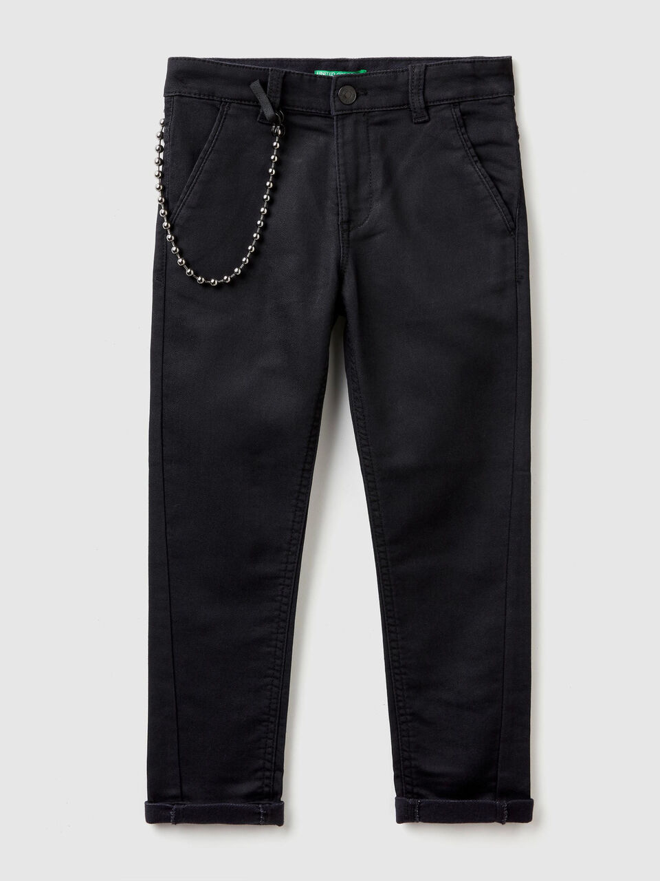 Slim fit trousers with chain image number 1