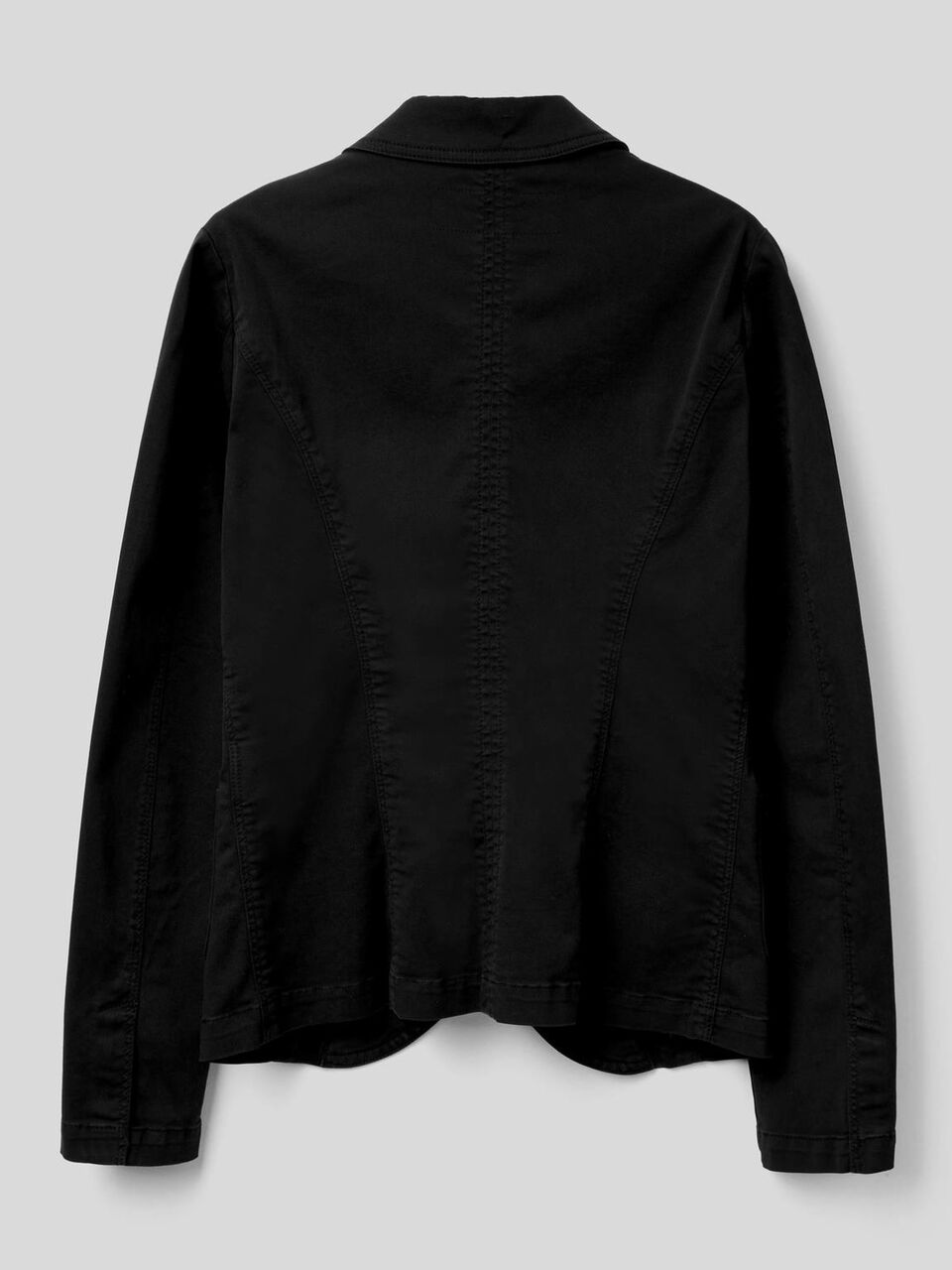 Stretch cotton flared blazer image number 2