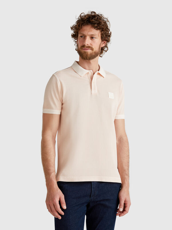 Powder pink regular fit polo Men
