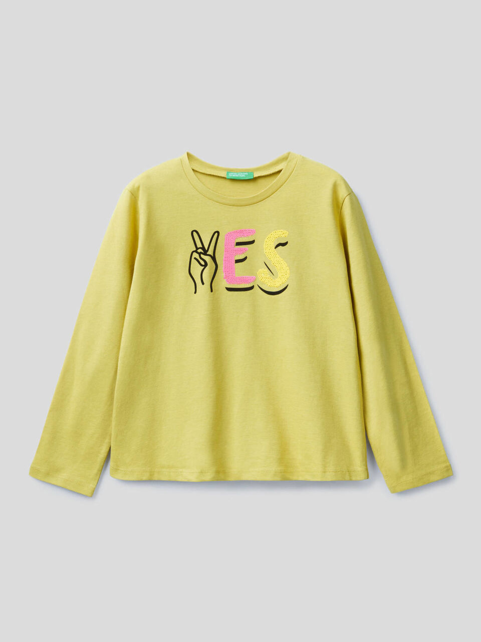 100% cotton t-shirt with sequins image number 1
