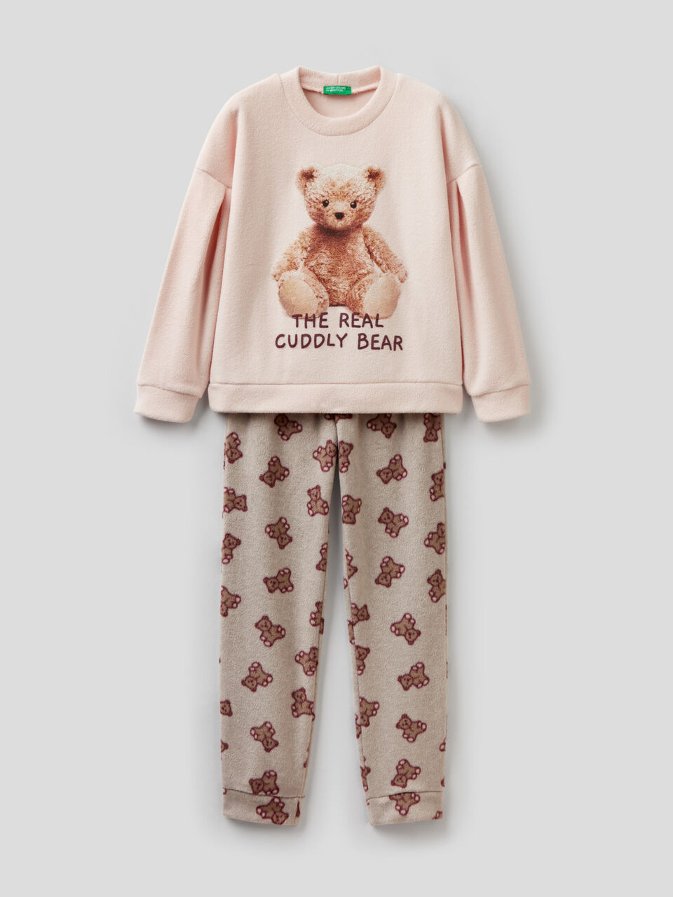 Fleece pyjamas with print image number 1