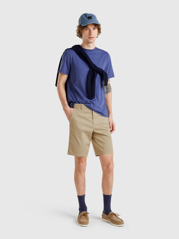 Chino bermudas in stretch cotton Men