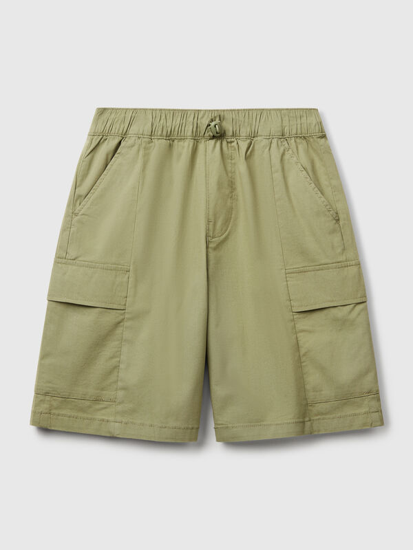 Parachute bermudas in stretch cotton Junior Boy