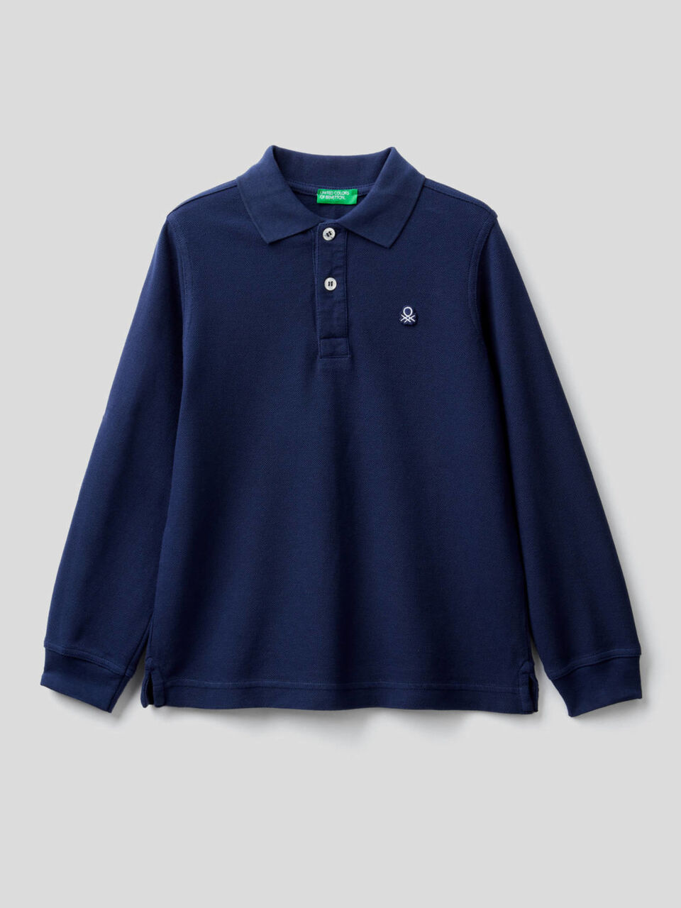 100% organic cotton long sleeve polo image number 1