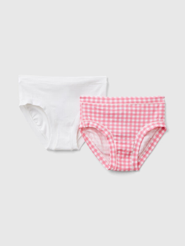 Two pairs of underwear in stretch organic cotton Junior Girl