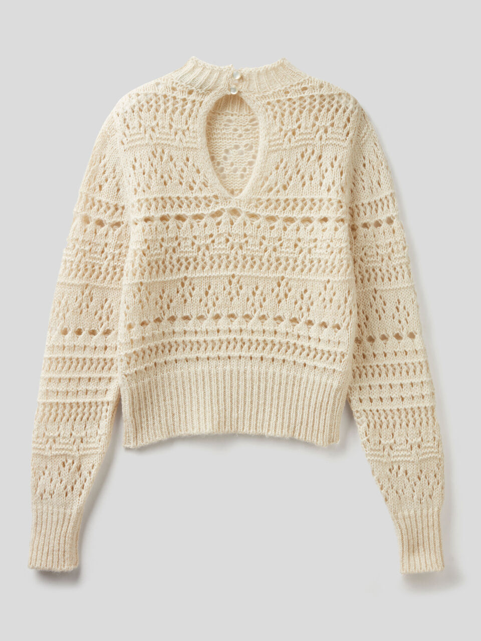 Sweater with perforated knit image number 2