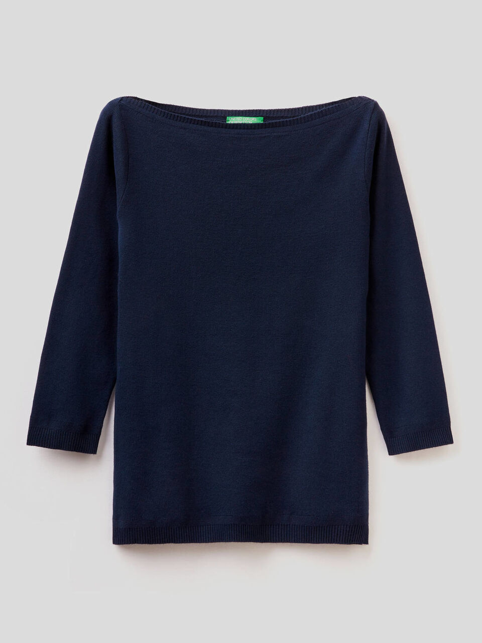 100% cotton boat neck sweater image number 1