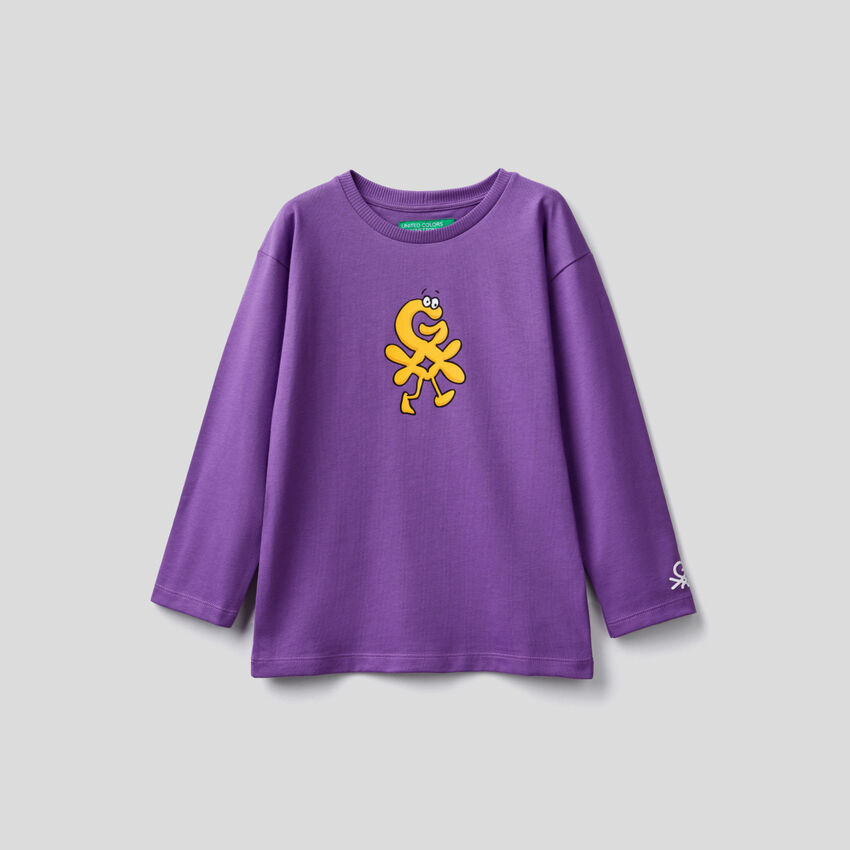 Purple unisex long sleeve t-shirt by Ghali