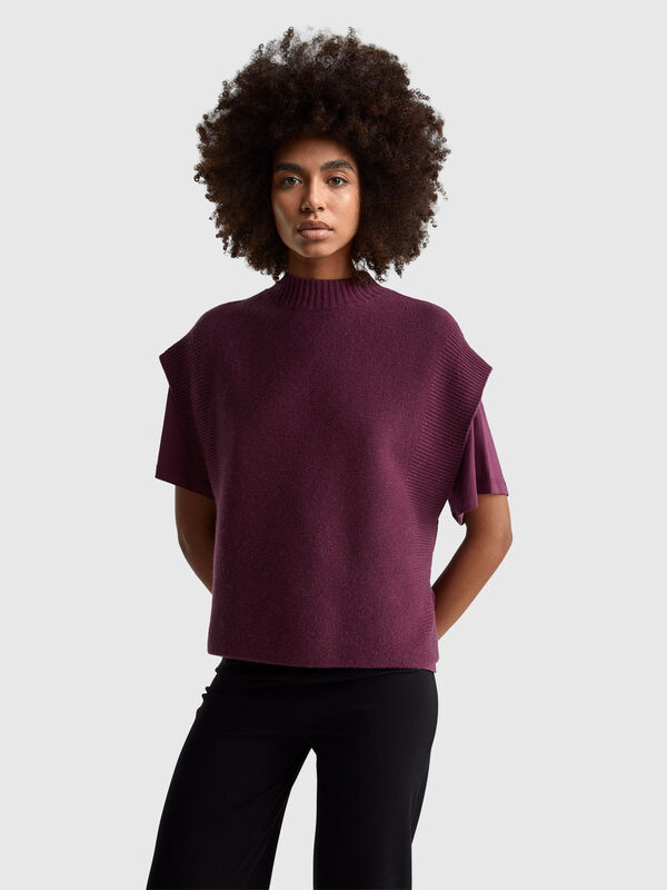 Turtleneck vest in wool blend Women